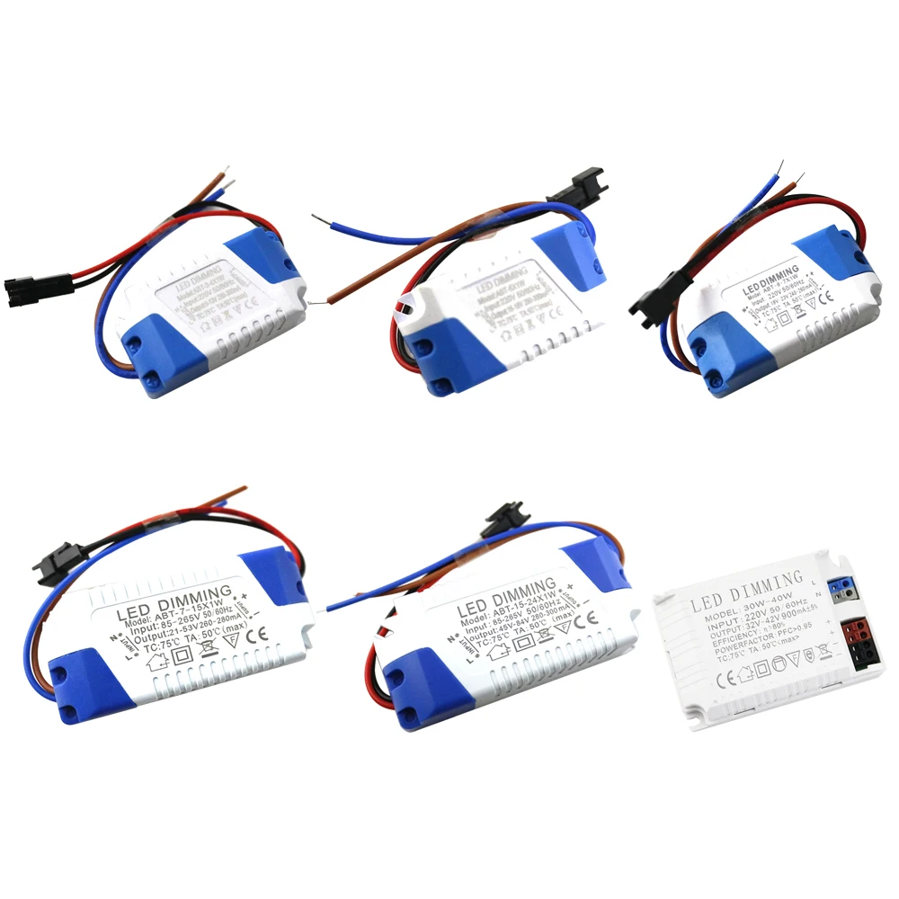 

LED Driver Dimmable Power Supply AC 110V 220V to DC 12V 24V Lighting Transformer 300mA Adapter for LED Lamp AC85-265V DC3-85V JQ