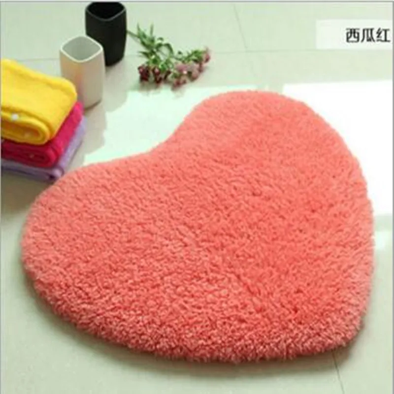 Us 13 48 40 Off Soft Heart Cute Design Fluffy Mat Rug Bedroom Fake Faux Fur Carpet Floor Decoration Pink Cushion Creative Gifts Home Decorations In