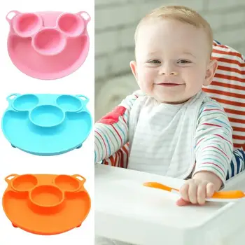 

Cartoon Piglet Kids Silicone Dinner Plate Suction Baby Feeding Tableware Safety Food Grade Silicone Prevent Children from Overt