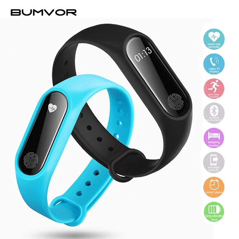 BUMVOR Waterproof IP67 M2 Bracelet Watch Fitness Heart Rate Monitor Blood Pressure Pedometer Bluetooth 4.0 Smart Wristband | Наручные