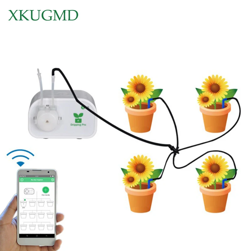 

Mobile Phone Control Intelligent Garden Automatic Watering Flower Device Succulents Drip Irrigation Tool Water Pump Timer System