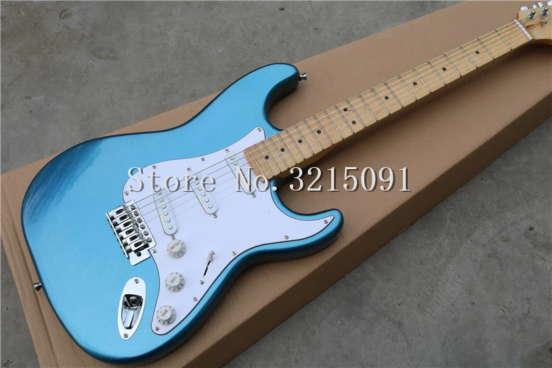 

Factory custom 2015 New ST Metallic blue color maple fingerboard electric guitar free shipping