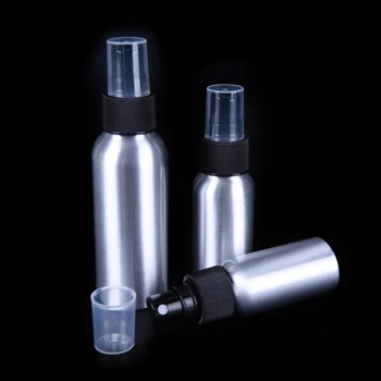 

30ml/50ml/100ml Cosmetic Refillable bottle Aluminium Spray Bottle Black Pump Refillable Empty Bottles Atomizer