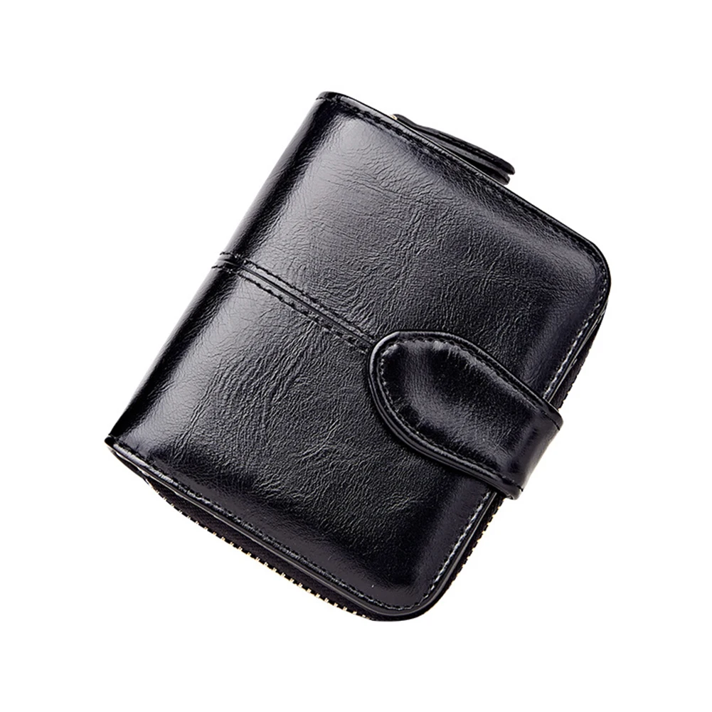 

PU Zipper Fine Lining Purse Buckle Small Short Multifunction Money Bag Card Slots Women Wallet Fabala Coin Pocket 5 Colors