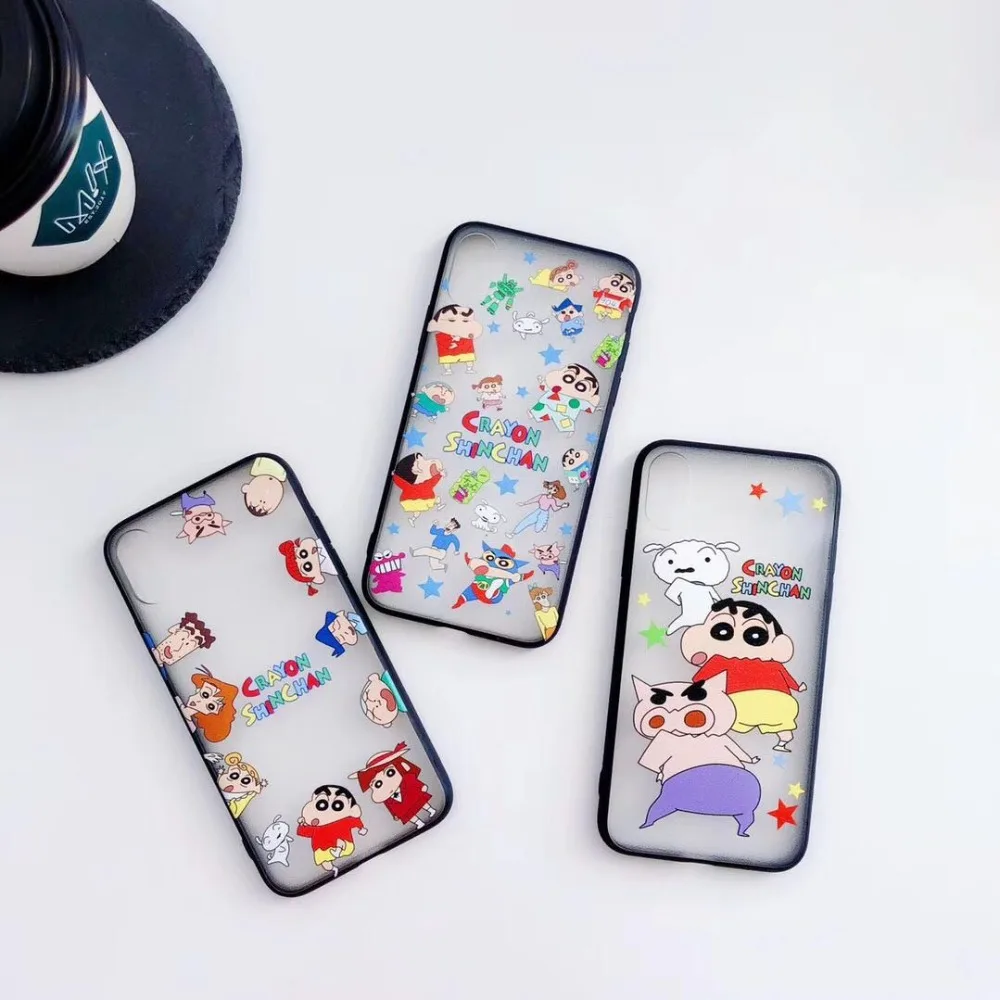 Japan Cute Cartoon Funny Crayon Shin-chan Family 3D Relief Silk Pattern Matte TPU Case Cover For Iphone6 6S 7 7S 8 6P 7P 8P X |