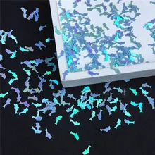 ISequin2 * 7mm Adorável Dolphin Forma Lantejoulas Mini Tubarão Glitter Lantejoula Lantejoulas para Nail Art Manicure/Decoração Do Casamento confetti