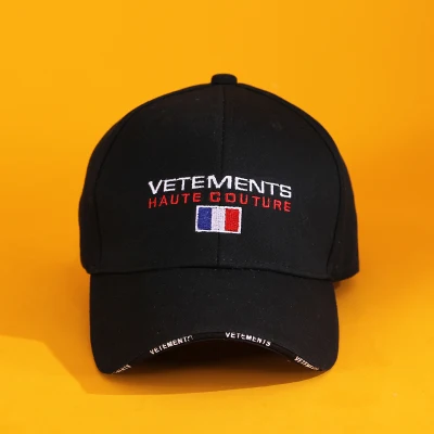 1 VETEMENTS, черные, белые, синие, красные, 4 цвета, шапки, VETEMENTS, высокое качество, флаг с надписью, Франция, вышивка, кепки, VTM козырьки, унисекс - Цвет: 1