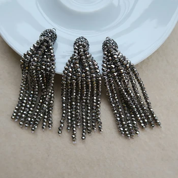 

10pcs Crystal Faceted Glass Tassels Charm,Pave Rhinestone Crystal Caps for DIY earrings Charm Pendant Gems Jewelry Making P77