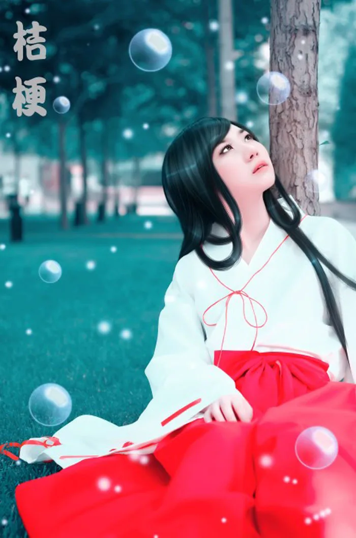 Женский костюм кимоно Inuyasha kikyoe для косплея на Хэллоуин Карнавальная одежда|kimono