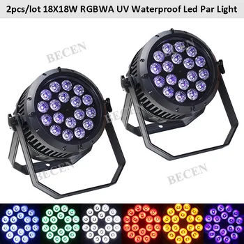 

2pcs Outdoor 18x18W RGBWA UV 6IN1 Led par light Waterproof Par stage Light for church party club