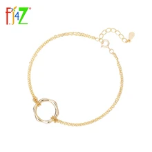 F. J4Z настоящий S925 Серебряный индивидуальный браслет простой геометрический дизайн золотой браслет из шестиугольников для женщин Bijoux