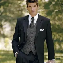 Костюмы на заказ 2 кнопки жених смокинги жениха нотч мужчины( куртка+ брюки+ галстук+ жилет) / для мужчин / лучший мужчина SUItSwed