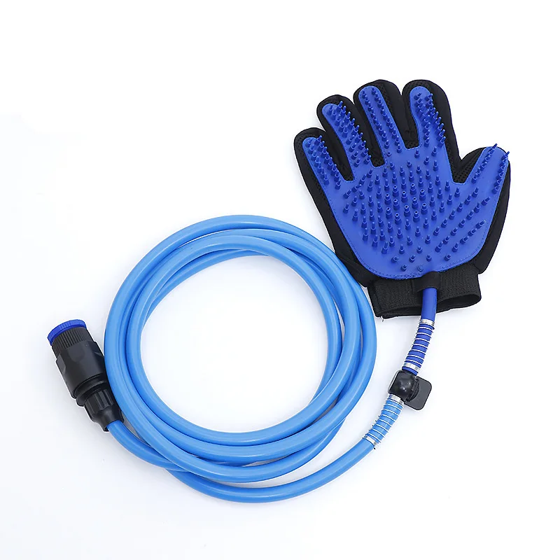 blue Pet Cat Dog SPA Ванна Душ опрыскиватель и вычесывание животных Multi-functional перчатки 2 в 1 с 3 кран адаптеры(обновление версии - Цвет: blue