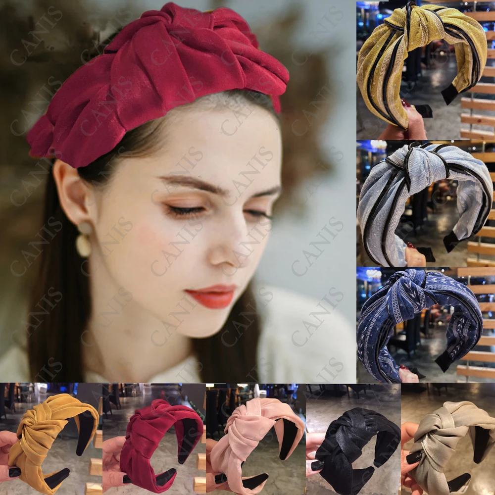 Women Lady Fabric Hairband Twist Bow Knot Cross Headband Girl Hair Band Headwear