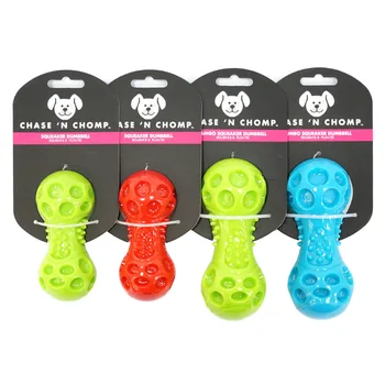 CAITEC Dog Toys Squeaking Dumbbell Durable Floatable Springy Great for Tossing and Chasing 2 Sizes Bite Resistant Toy