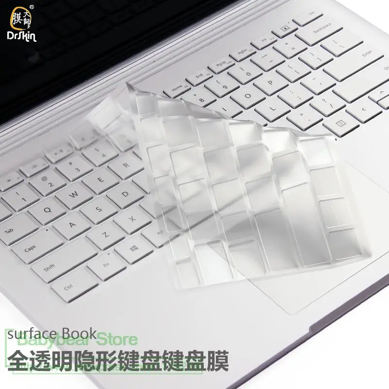 

For Microsoft Surface book 2 15 15.6'' Pro 3 4 Pro3 Pro4 12.3'' 13.5'' Clear Ulrta Slim US Layout TPU Keyboard Cover Skin