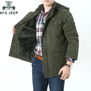 

Plus Size 7XL 8XL Brand Winter Jacket Men Outwear Thick Cotton Parkas Men Military Multi-pockets Hooded Windbreaker Parkas Male