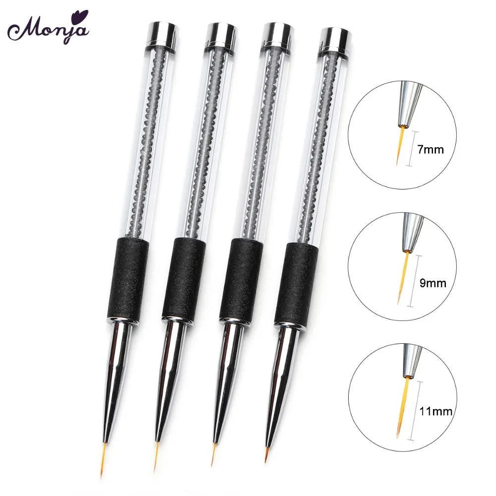 

Monja 5/7/9/11mm Nail Art French Liner Lines Stripes Brush Flower Design Drawing Painting Pen Manicure Tool