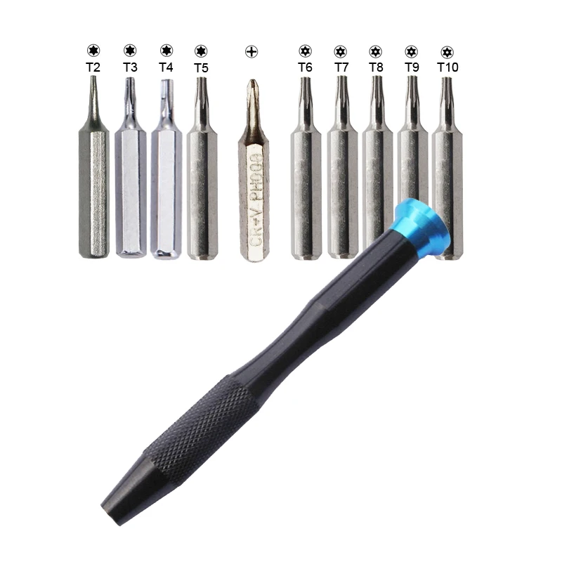 10 In 1 Di Sicurezza Set Di Cacciaviti Torx Bit T2 T3 T4 T5 T6 T7 T8 T9 T10 Ph000 Per Il Iphone Huawei Vivo Samsung Macbook Air Pro
