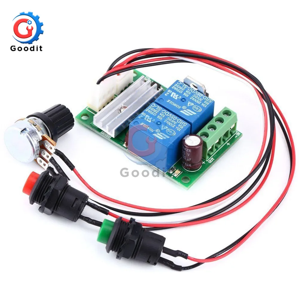 24V DC 12V 3A 21kHz PWM DC velocidad del Motor controlador regulador de Control de velocidad ajustable Reversible módulo de relé 6V-28V 1203BS