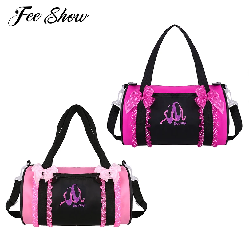 Buy Kids Girls Adorable Ballet Dance Bag Pokla Dots Bowknot Ruffled Lace