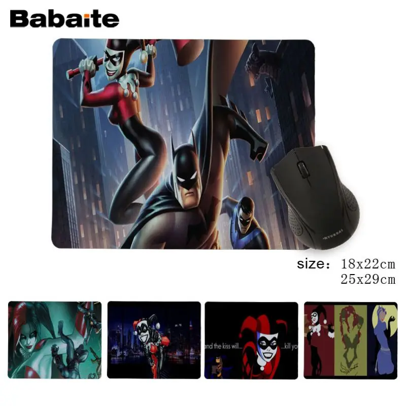 

Babaite Hot Sales Anime Batman and Harley Quinn mouse pad gamer play mats Soft Rubber Professional Gaming Mouse Pad