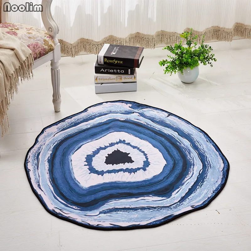 NOOLIM страна Стиль Multi-размер Дерево кольца дерево ковер и коврик в полоску фиолетовый Голубое озеро Гостиная Rugs дети играют коврик
