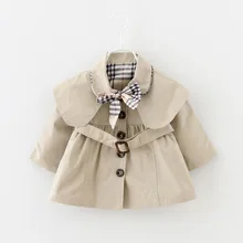 3 Couleurs Unique Poitrine Filles Manteaux Angleterre Style Solide Bébé Filles Vestes Printemps/Été Turn-down Col Fille Outwear Costume