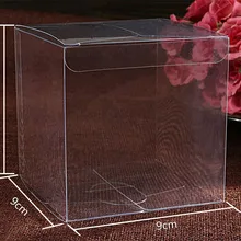 20 шт 9*9*9 см Прозрачное водонепроницаемое ПВХ упаковочные коробки маленькая пластиковая прозрачная коробка для хранения еды/ювелирных изделий/конфет/подарков/косметики