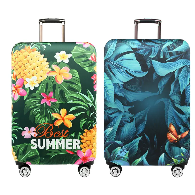 Эластичный Дорожный Чехол для багажа с цветами и листьями, защитный чехол для чемодана 18-32 дюймов, аксессуары для путешествий