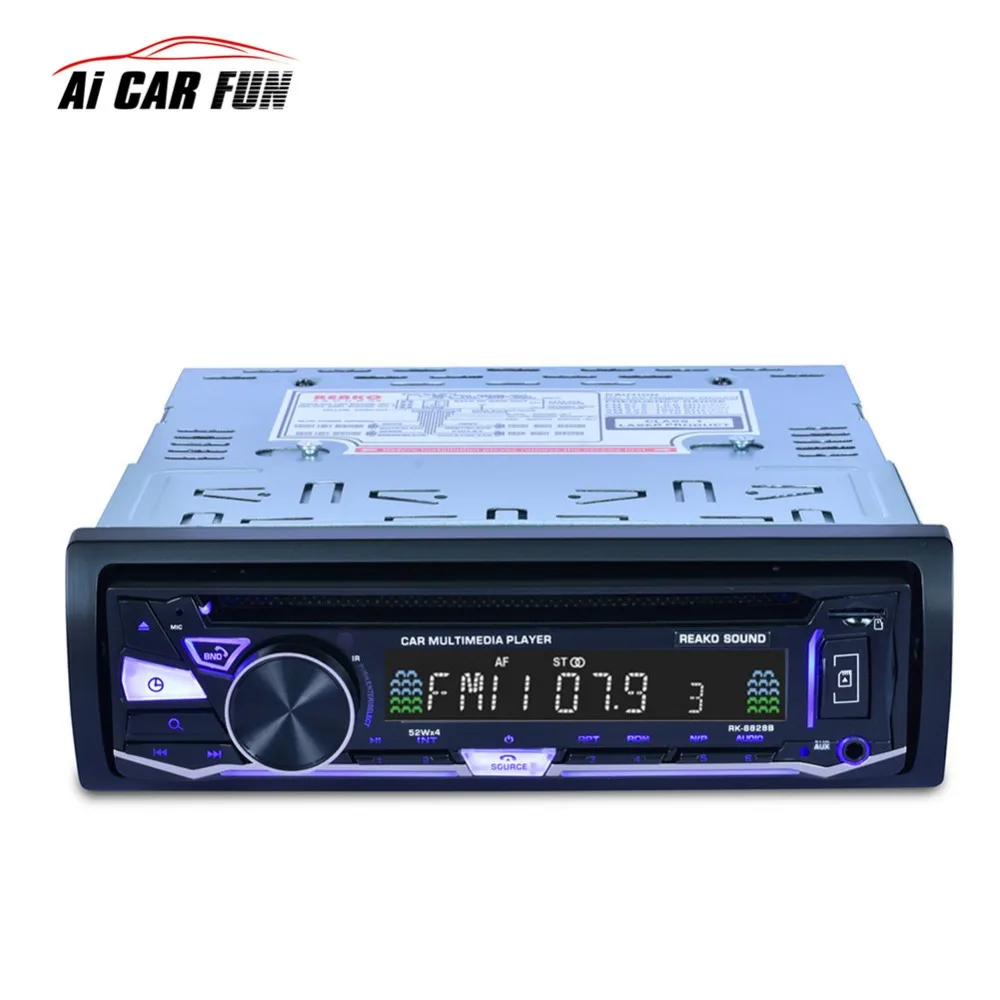 

12V Bluetooth Hands Free Car Stereo Radio Audio Player Receiver 1 DIN CD DVD VCD WMA MP3 Player Car Stereo FM Aux USB Input