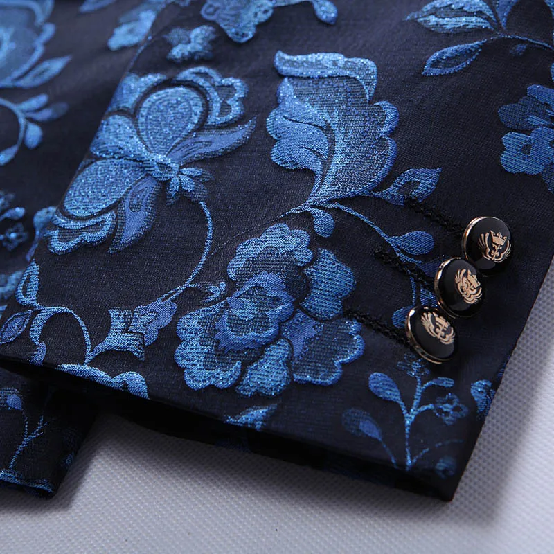 2019 autumn and winter new large size men's suit blazer high quality men's jacquard suit embroidery dress men's wild single West