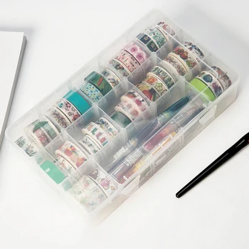 

PP Transparent Washi Tape Storage Box Washi Tape Set Diy Tools Scrapbooking Stationery Accessories School Supplies