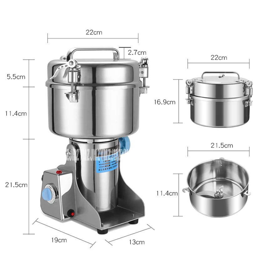 YB-2500A мельница для пищевых продуктов, машина для порошка, бытовая зерно, китайская травяная медицина, мельница, 2500 г, большая емкость, ультратонкая, 110 В/220 В