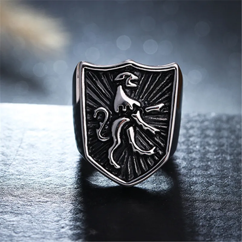 cheap Men Boy Cool Lion King Ring Titanium Stainless Steel Hot Selling Punk Lion Ring