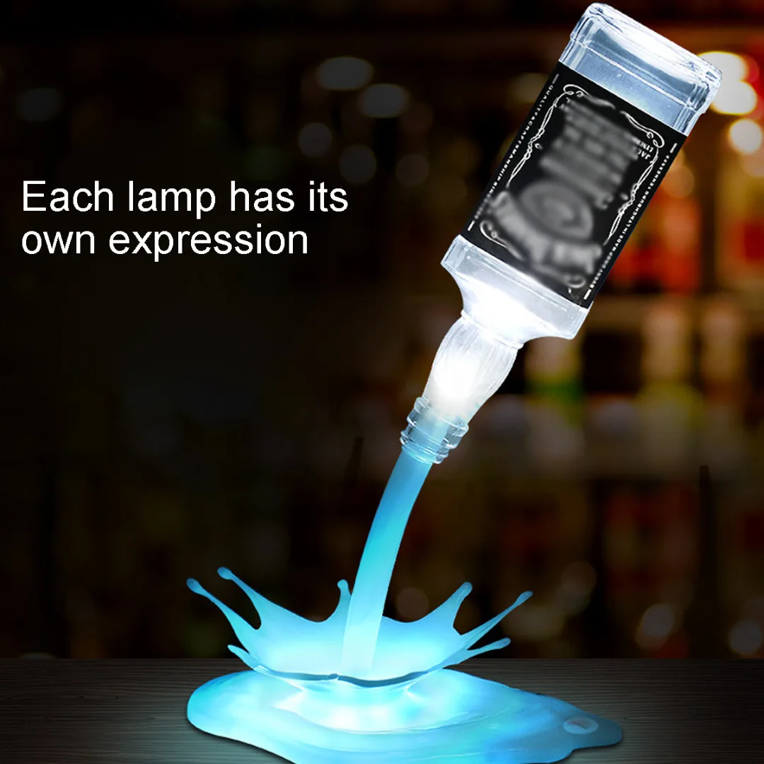 New 3D LED USB Pouring Wine Bottle Nigh Llight Lamp 7 Color Table Desk Touch Control