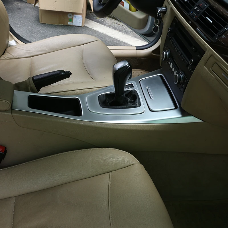 2 шт. матовая Серебряная ABS Центральная панель переключения передачи рамка для BMW E90 E92 2005-2012 3 серии автомобильные аксессуары для левого привода