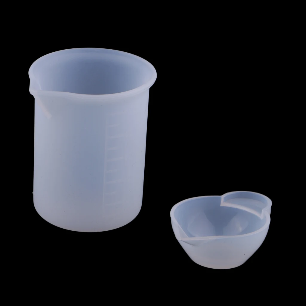 2 Silicone Cup Reusable Epoxy 100ml Resin Measuring Cups DIY Resin Glue Tool for Mixing Epoxy Resin Liquid Paint Casting Mould