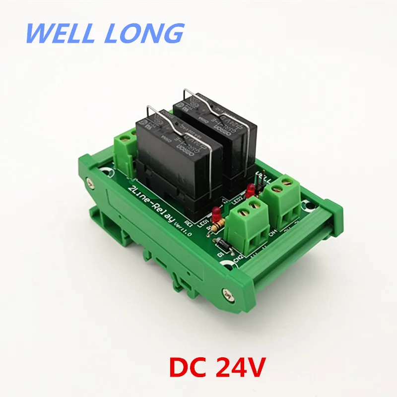 

Din-рейка 2 SPDT 16A Модуль интерфейса реле питания, OMRON G5RL-1-E 24VDC реле.