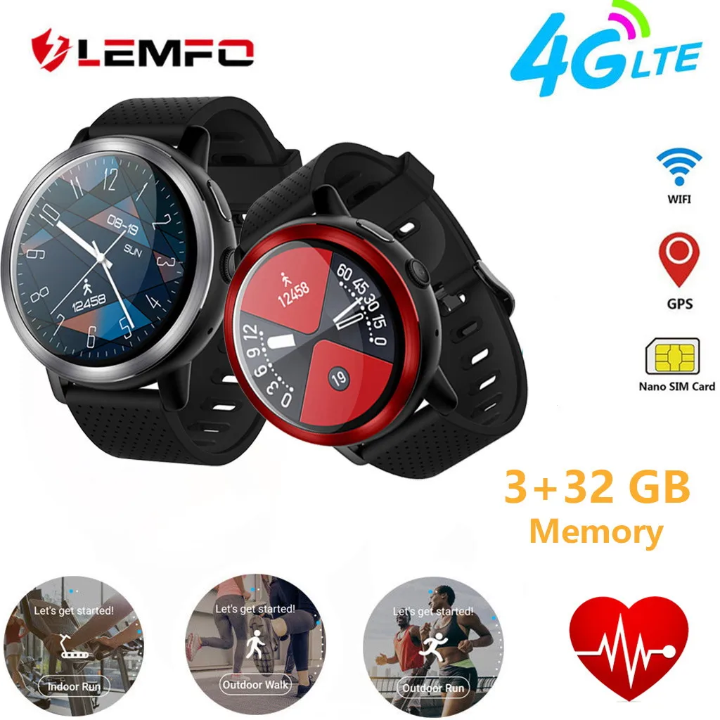 

TOP New LEMFO LEM8 Blue-tooth Smart Watch 4G WiFi 32GB Camera Heart Rate For Android/iOS Portable waterproof fashion smart watch