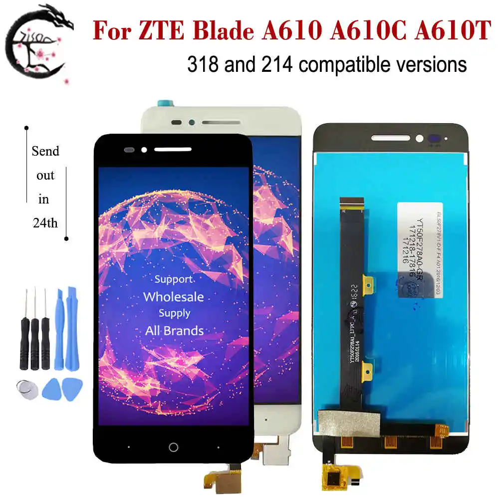 Для zte A610 полный сенсорный ЖК-экран в сборе для zte Voyage 4 Blade A610C A610T BA610 318 241 Ver. Сенсорная панель дигитайзера дисплея