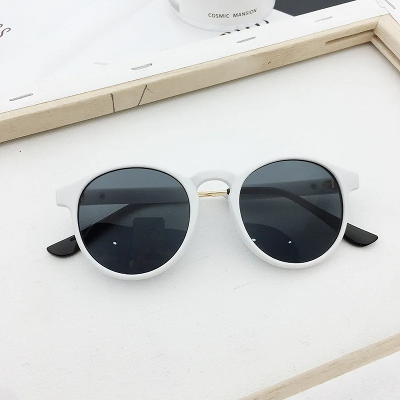 MYT_0115 Kids Sunglasses Boys And Girls Baby Sunglasses Round Sun Glasses Oculos Retro Eyewear gafas de sol - Цвет линз: C7 White Gray