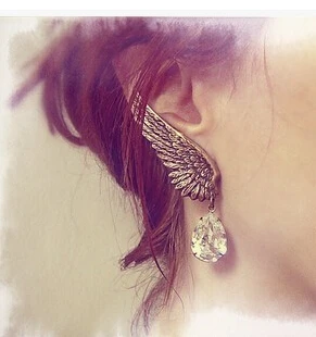 

New Hot 1PC Fashion Korean Gothic Punk Rock Temtation Metallic Ear Cuff Wrap Clip Earrings Crystal Earrings for Woman Drop Free