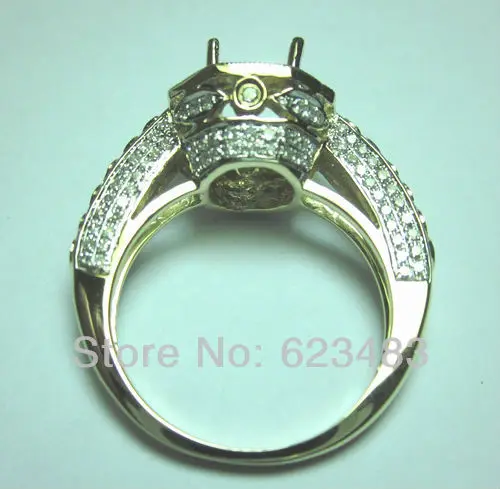 Round cut 8mm 14k Solid Yellow Gold Natural Diamond Ring
