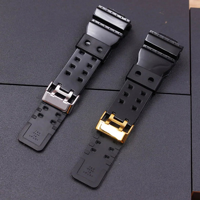 Watch Accessories Applicable for Casio GSHOCK Watch Band GLS GD GA100 GD100 GA120 Gold Buckle Silver Buckle Glossy Resin Strap Watch Accessories Applicable for Casio GSHOCK Watch Band GLS GD GA100 GD100 GA120 Gold Buckle Silver Buckle Glossy Resin Strap