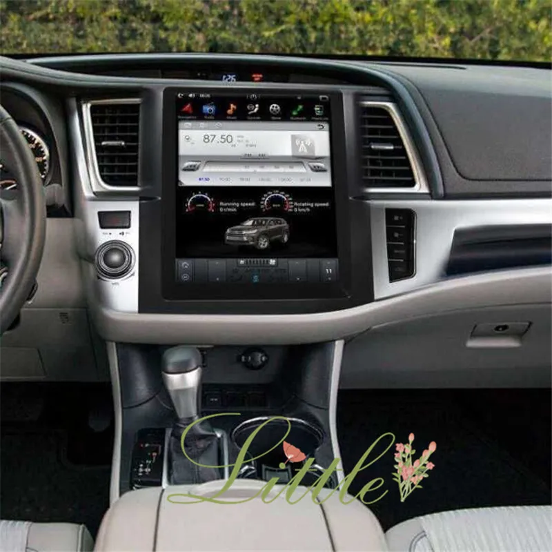 Discount Tesla style 12.1 inch Car No DVD Player GPS Navigation For Toyota Highlander 2014-2018 radio stereo multimedia Touch Screen 1