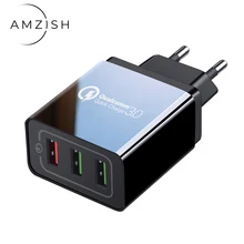 amzish Универсальное зарядное устройство USB для iPhone X XR 8 Plus iPad Quick Charge 3,0 Для samsung зарядное устройство Для Xiaomi USB зарядка Для huawei Быстрая зарядка для телефона
