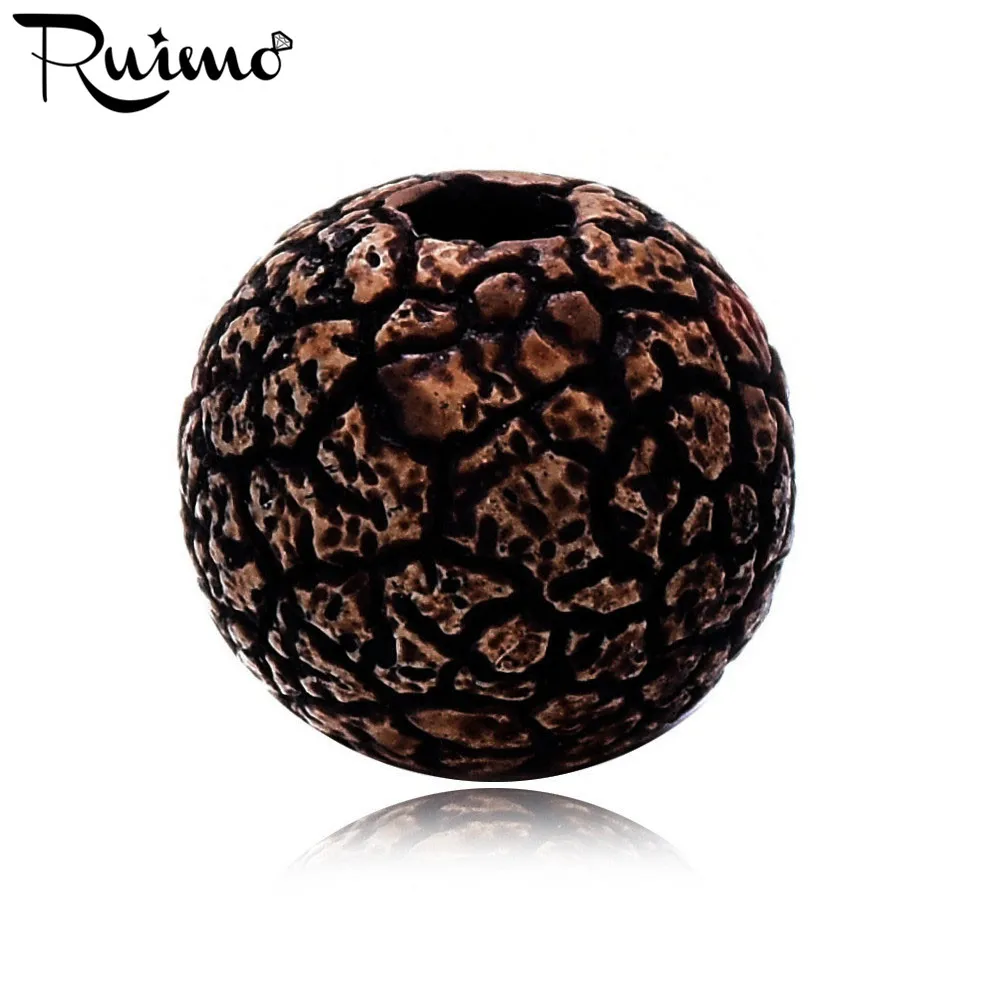 

RUIMO Brown Natural Stone Crack Beads Small Hole Beads Charms For Beaded Bracelet Jewelry Making Wholesale 6/8/10mm