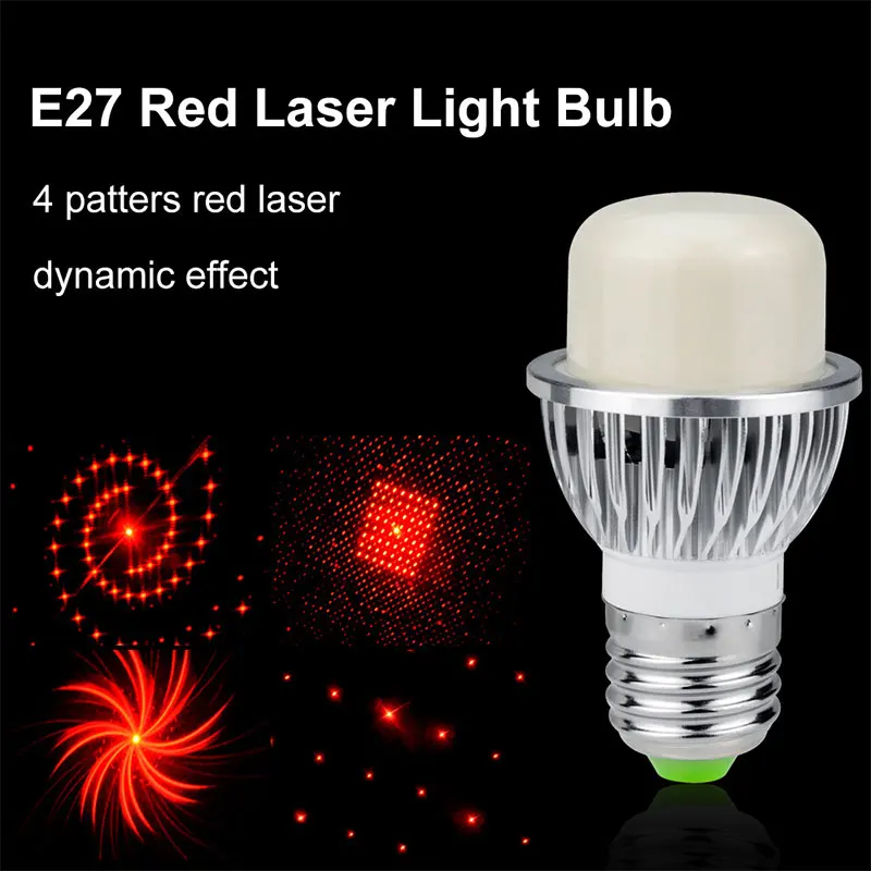 

e27 bulb LED Stage Lamp LED Stage light Xmas Party Effect Lights 4 Pattern in 1 Red Laser Stage Effect Light Party Laser LED