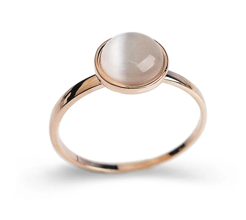 USTAR White stone Wedding Rings for women Jewelry Rose Gold color engagement Rings female Anel bijoux party gift top quality